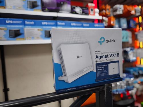 TP-Link Aginet VX18 Wi-Fi 6 VDSL MODEM 4 PORT + 1 USB 1201 Mpbs +574 Mbps Çift-bant Wİ-Fİ özelliği. VDSL2/ADSL2 AX1800